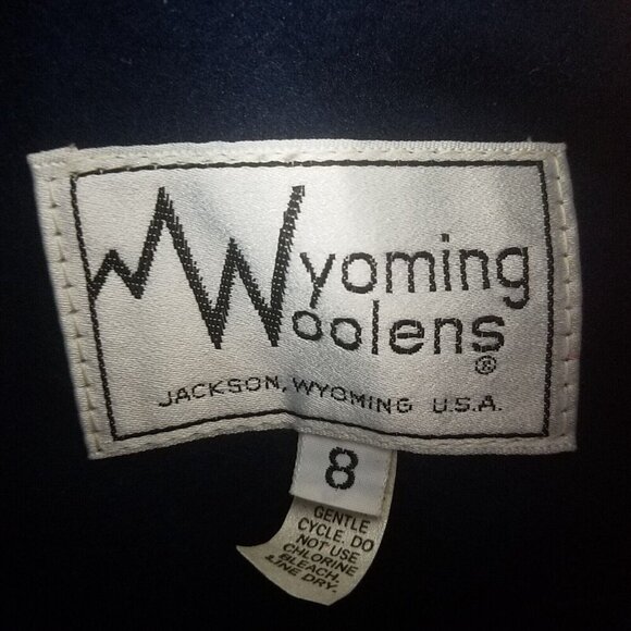 Jacket outerwear Wyoming woolens women's 8 red black woolen lining pocketed - Picture 11 of 15